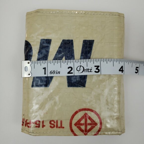 Torrain Wallet Recycled Cement Bag Material Bi-Fold Vegan Unisex Red White - Picture 12 of 13